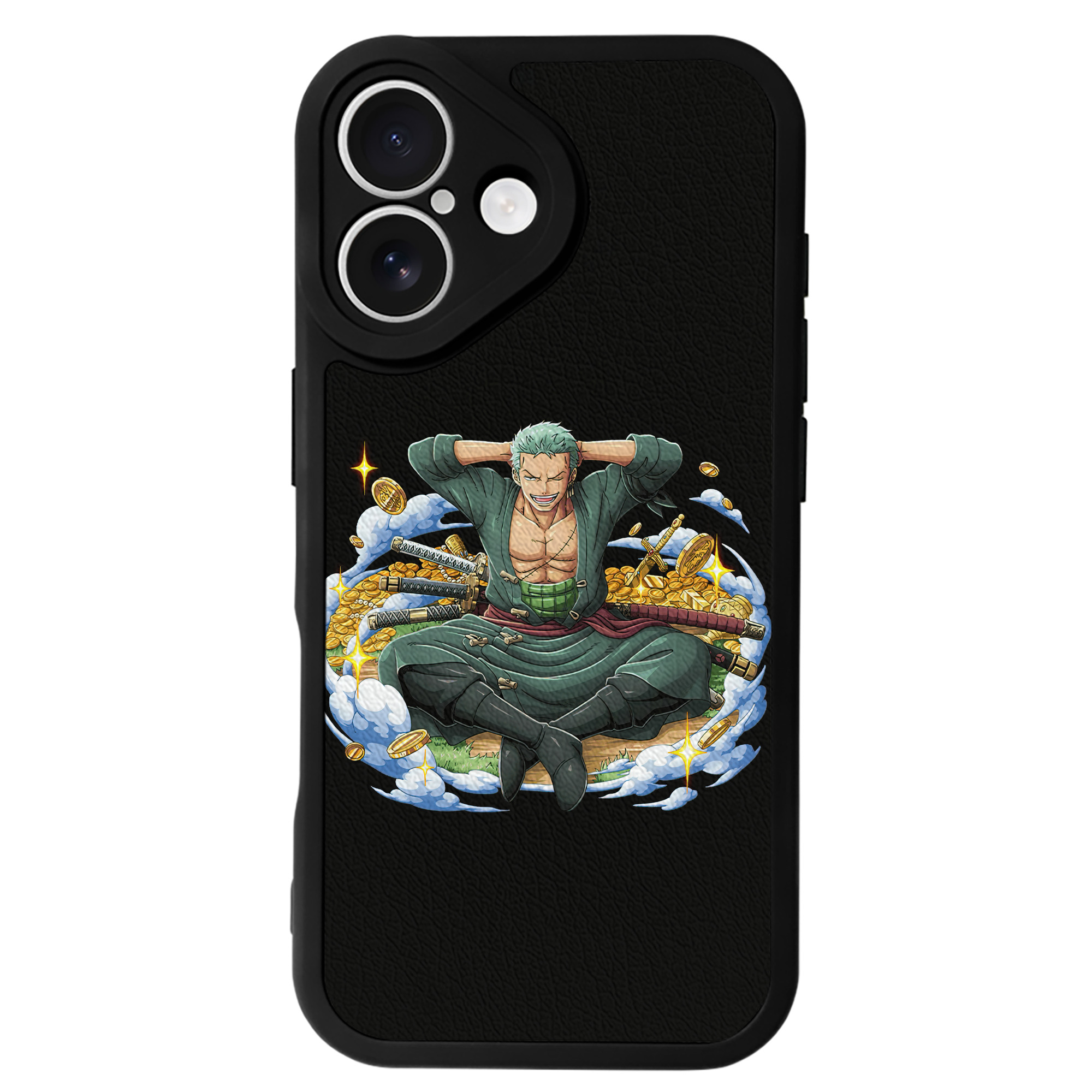 （画像用） ワンピース ロロノア・ゾロ ONE PIECE Roronoa Zoro 【iPhone 16シリーズ対応】シリコンスマホケース（レザー調） 材質：シリコン
